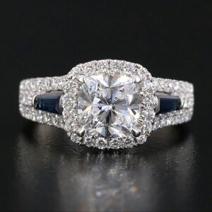 Vera Wang Love 14K 2.03 CTW Lab Grown Diamond and Sapphire Ring Size 6.25